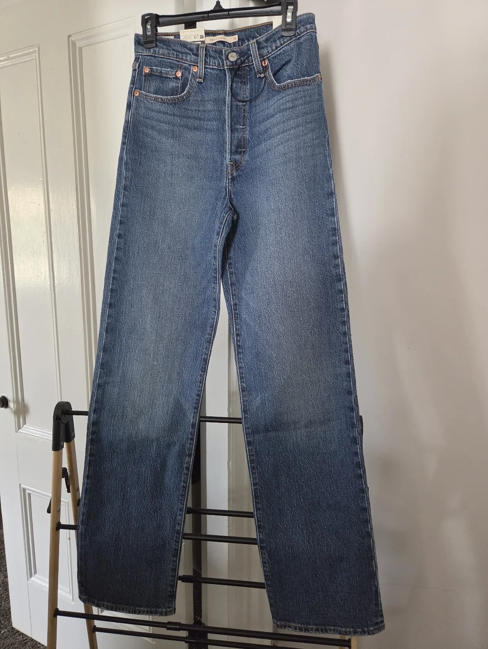 Levi's Straight-Leg Dark Blue Denim Jeans